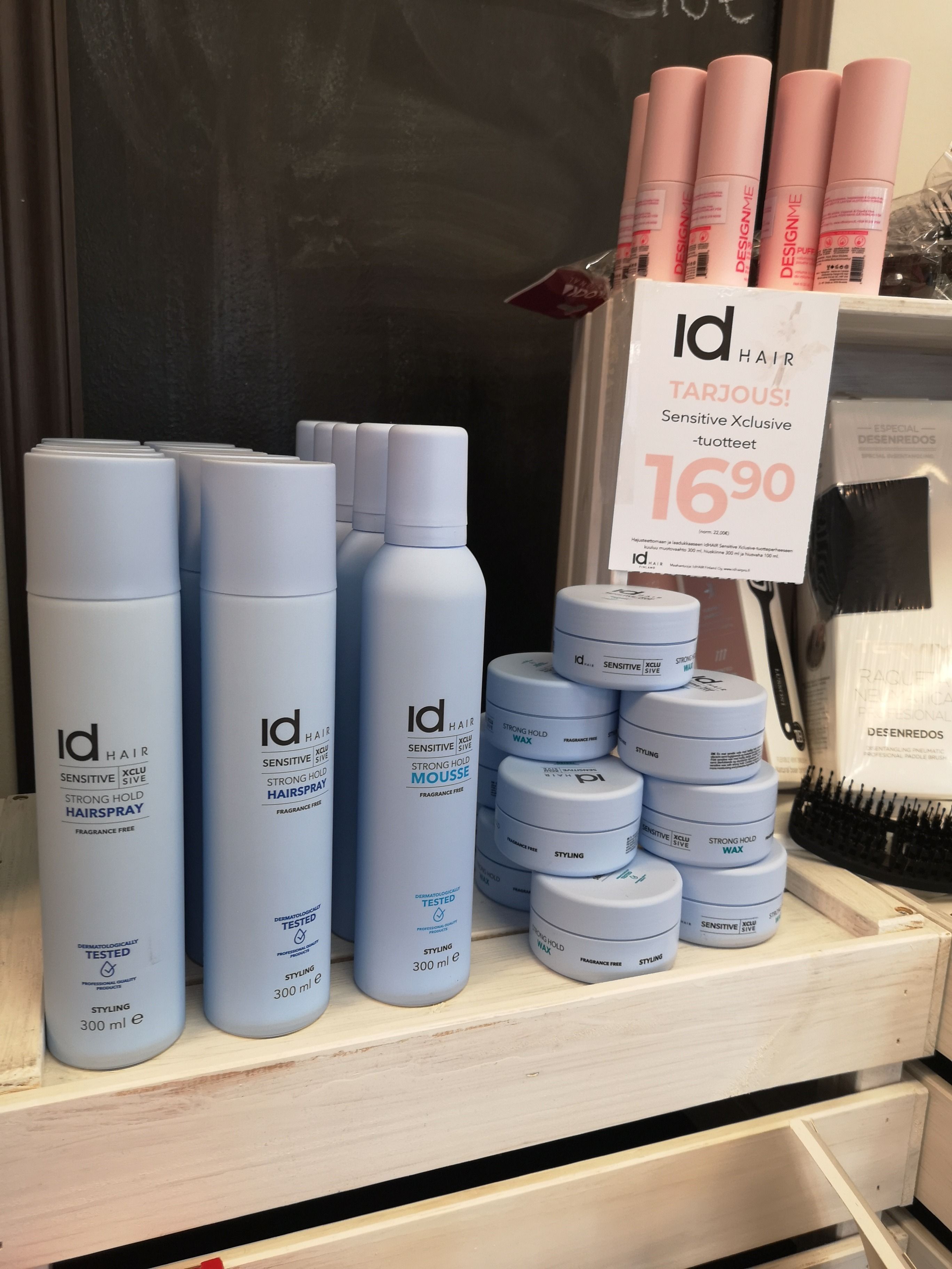 ID hair xclusive sensitive tuoksuttomat muotoilutuotteet 16,90€
